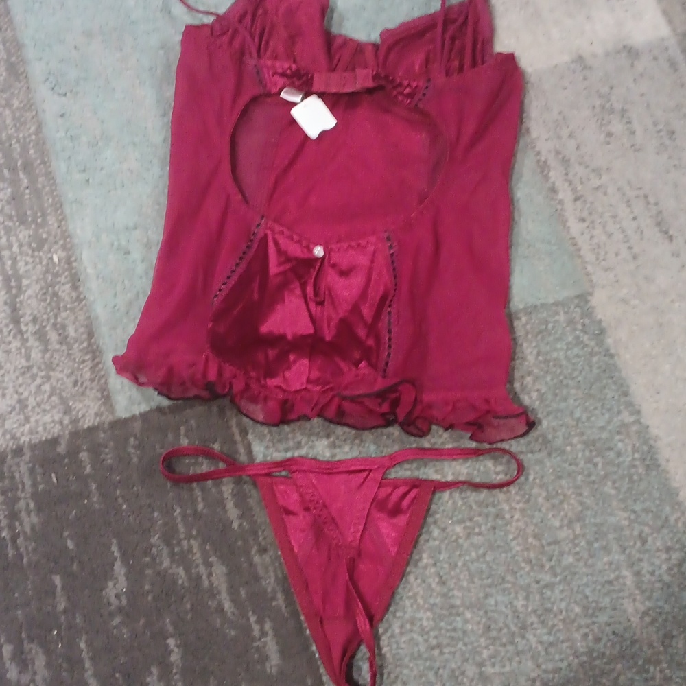Native Intimates Burgundy Chemise Set - Picture 4 of 4